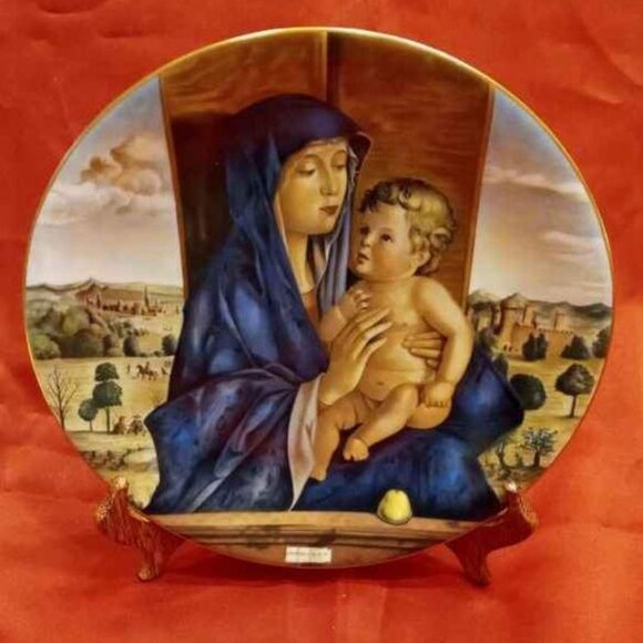 VTG HAVILAND LIMOGES DECORATIVE PLATE 1977 "MADONNA&CHILD" BY BELLINI LIMITED - Picture 1 of 4